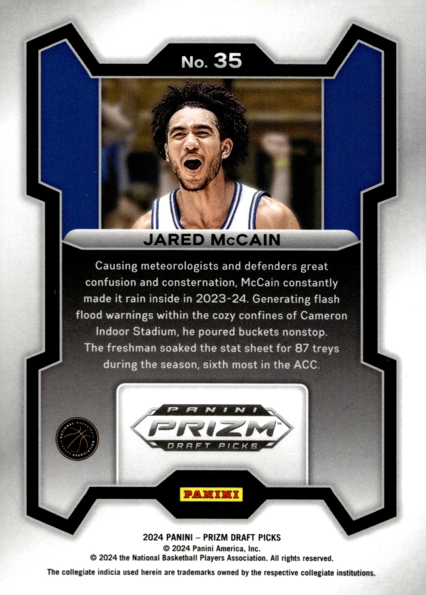 Jared McCain 2024 Panini Prizm Draft RC #35 - Collector Store LLC