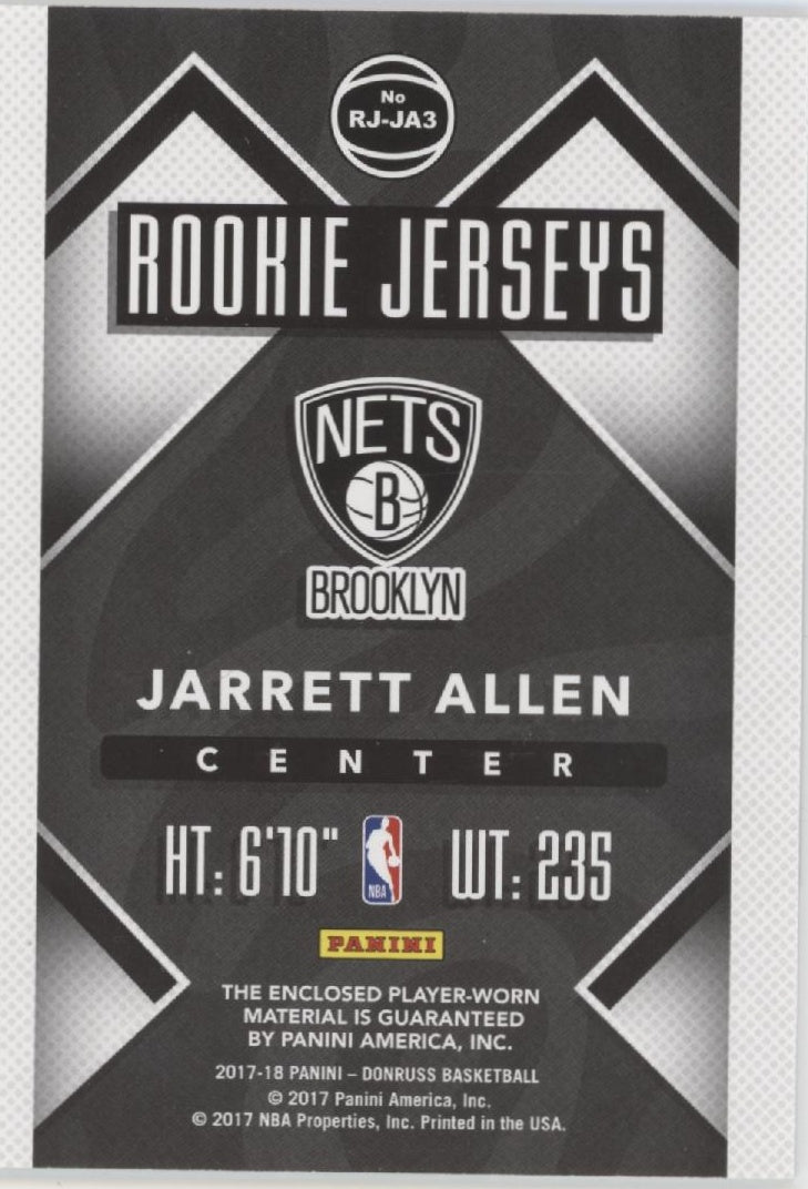 Jarrett Allen 2017 - 18 Panini Donruss Swatch RC #RJ - JA3 - Collector Store LLC