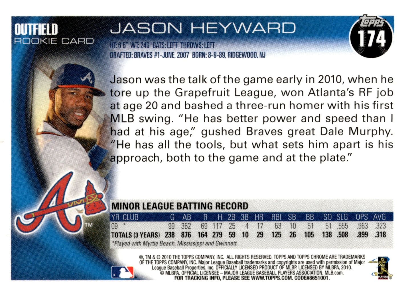 Jason Heyward 2010 Topps Chrome RC #174 - Collector Store LLC