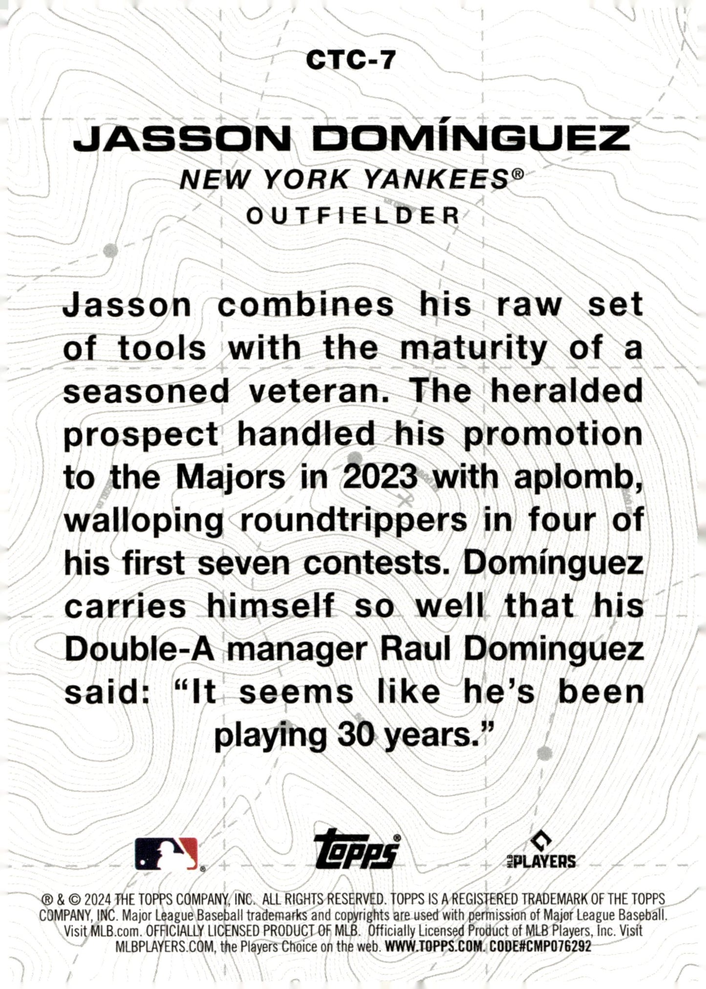 Jasson Dominguez 2024 Topps Series 2 City 2 City RC #CTC - 7 #1 - Collector Store LLC