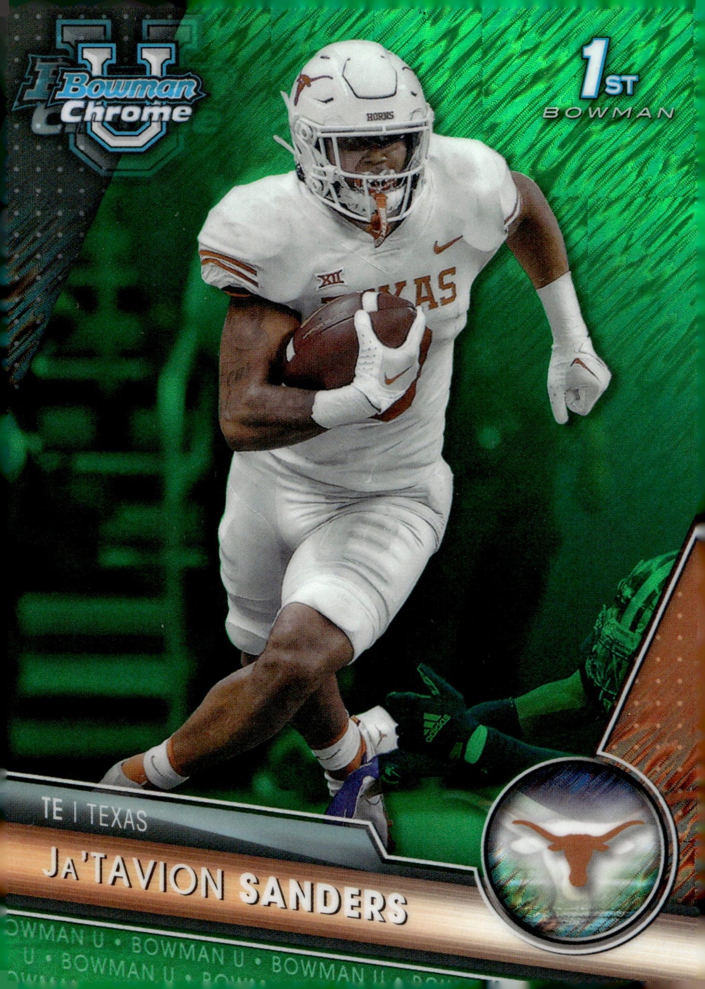 Ja'Tavion Sanders 2023 Bowman Chrome University Green Shimmer Refractor 67/99 - Collector Store LLC