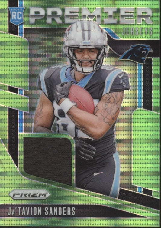 Ja'Tavion Sanders 2024 Panini Prizm Premier Green Pulsar Prizm Swatch RC PJ - JTS - Collector Store LLC