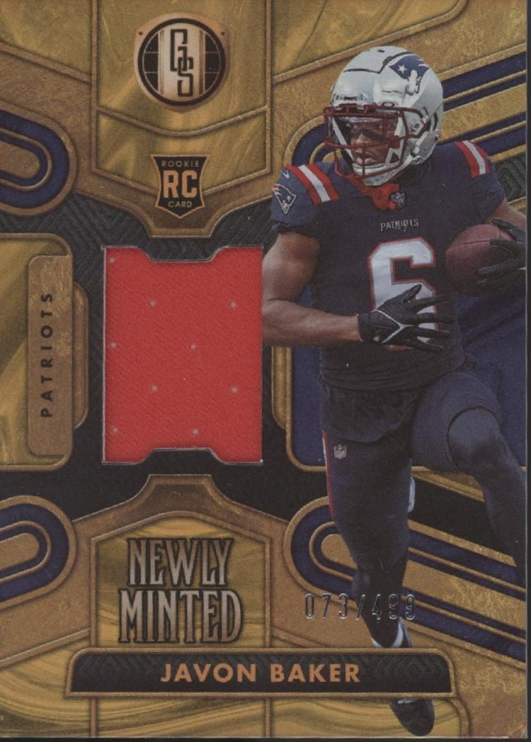 Javon Baker 2024 Panini Gold Standard Newly Minted Swatch RC 073/499 #NMM - JBR - Collector Store LLC