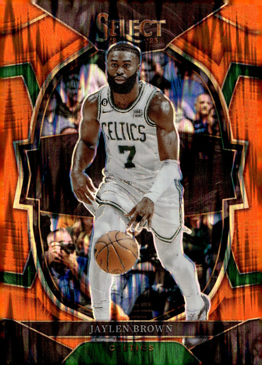 Jaylen Brown 2022 - 23 Panini Select Orange Shimmer Prizm #32 - Collector Store LLC