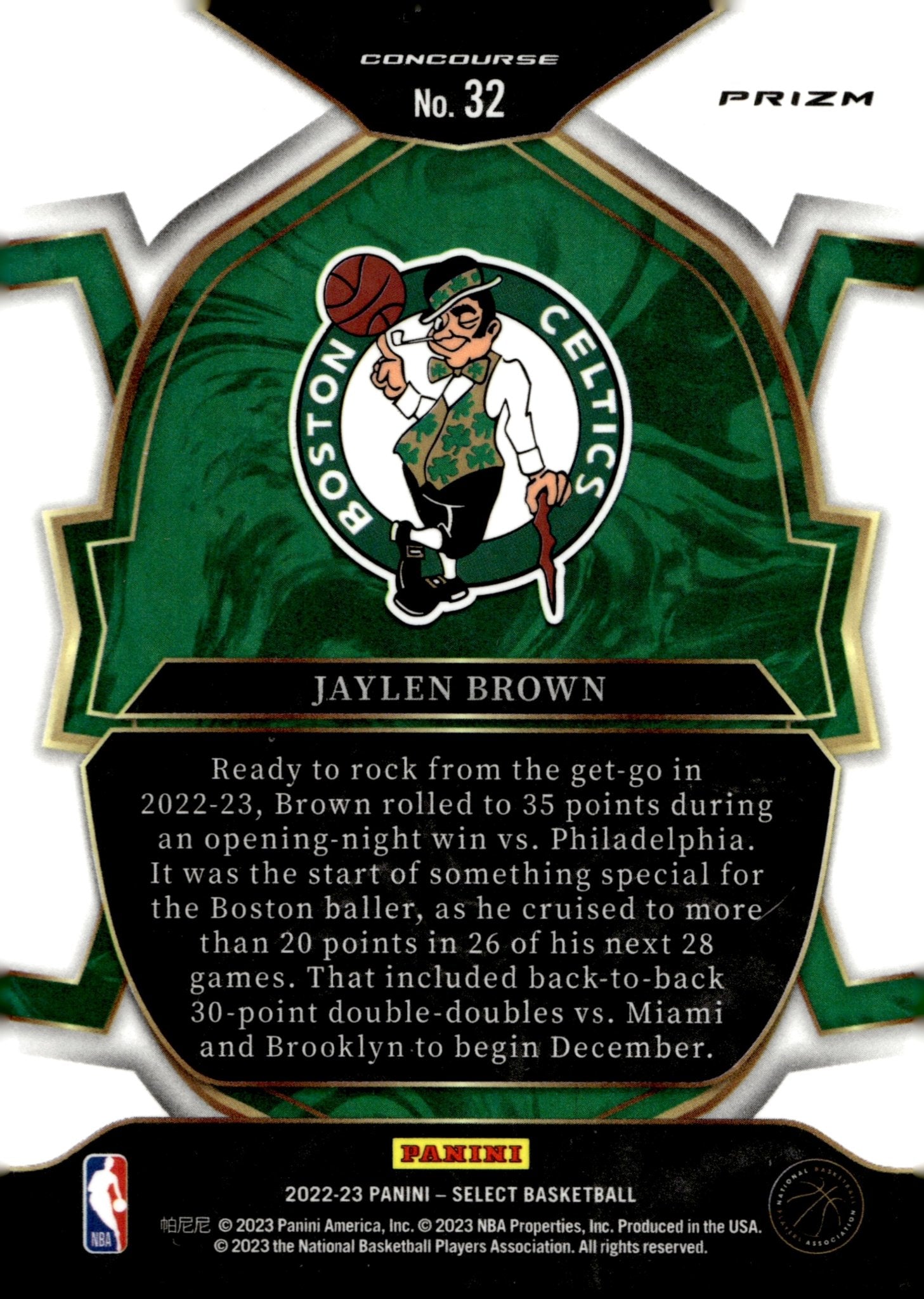 Jaylen Brown 2022 - 23 Panini Select Orange Shimmer Prizm #32 - Collector Store LLC