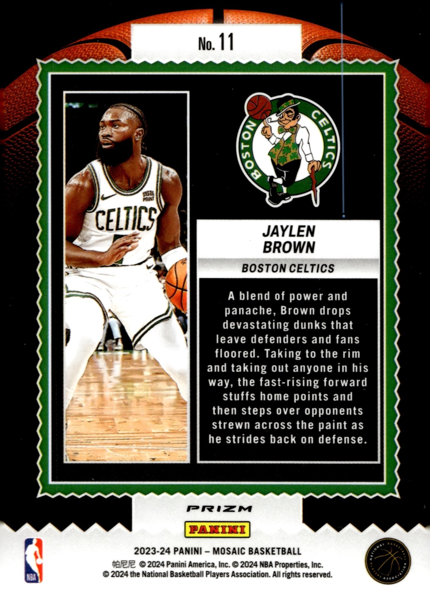 Jaylen Brown 2023 - 24 Panini Mosaic Jam Masters Green PRizm #11 - Collector Store LLC
