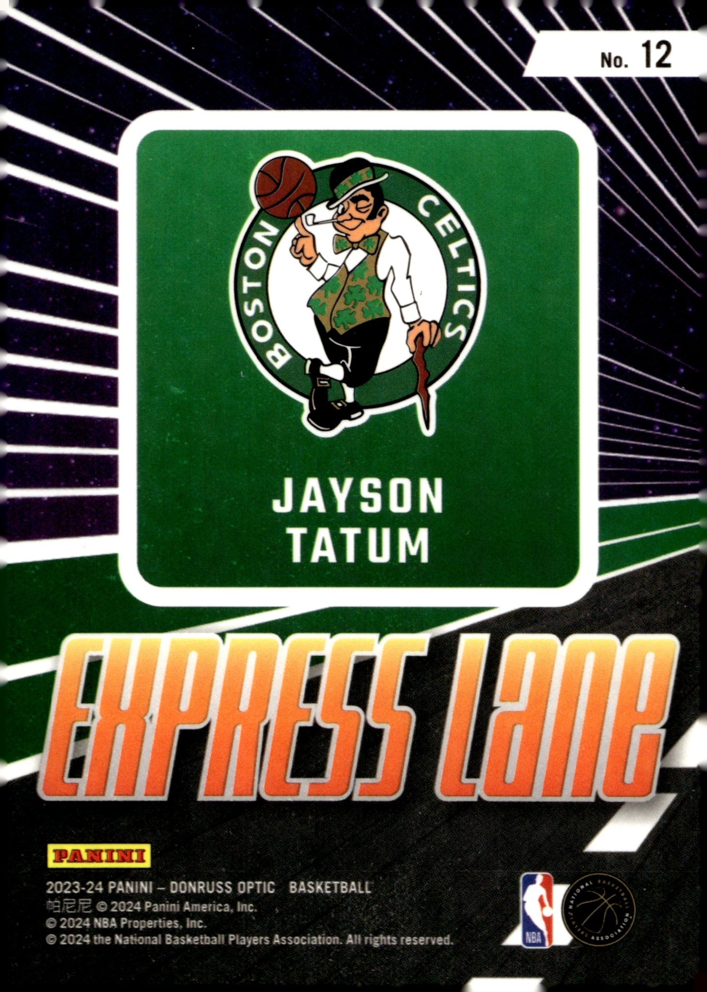 Jayson Tatum 2023 - 24 Panini Donruss Optic Express Lane Prizm #12 #2 - Collector Store LLC