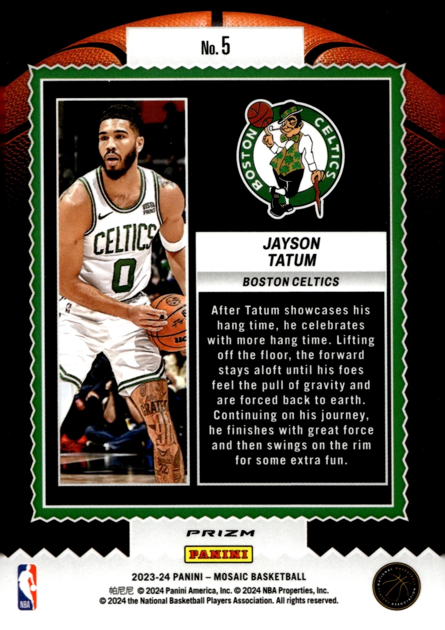 Jayson Tatum 2023 - 24 Panini Mosaic Jam Masters Prizm #5 - Collector Store LLC