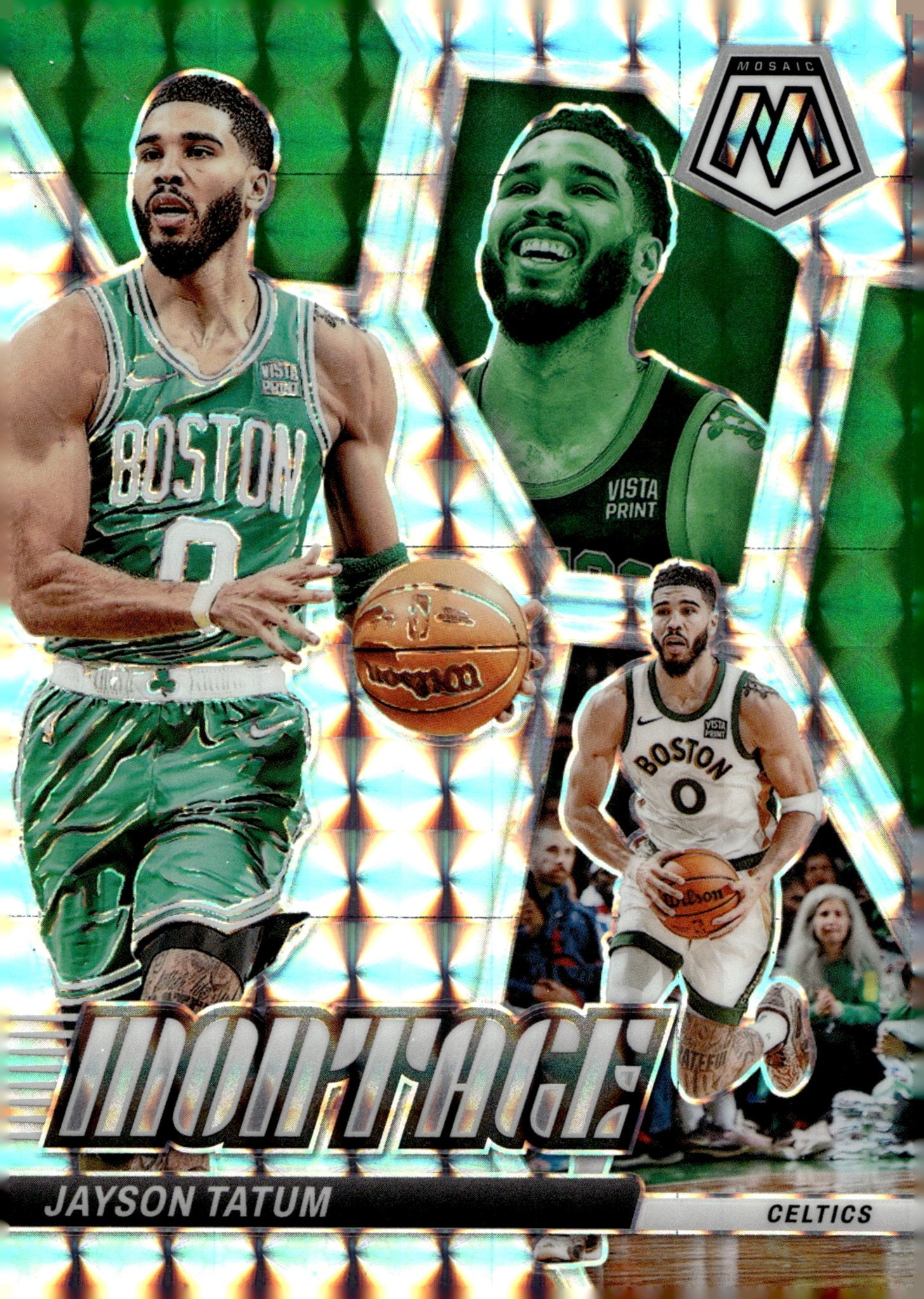 Jayson Tatum 2023 - 24 Panini Mosaic Montage Prizm #18 #1 - Collector Store LLC