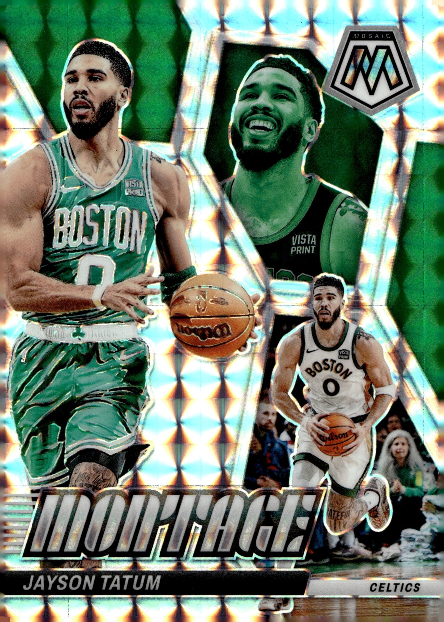 Jayson Tatum 2023 - 24 Panini Mosaic Montage Prizm #18 #2 - Collector Store LLC