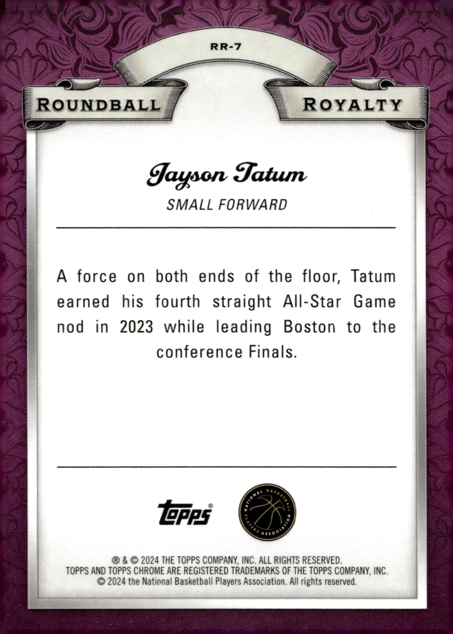 Jayson Tatum 2024 Topps Chrome Roundball Royalty Refractor #RR - 7 #1 - Collector Store LLC
