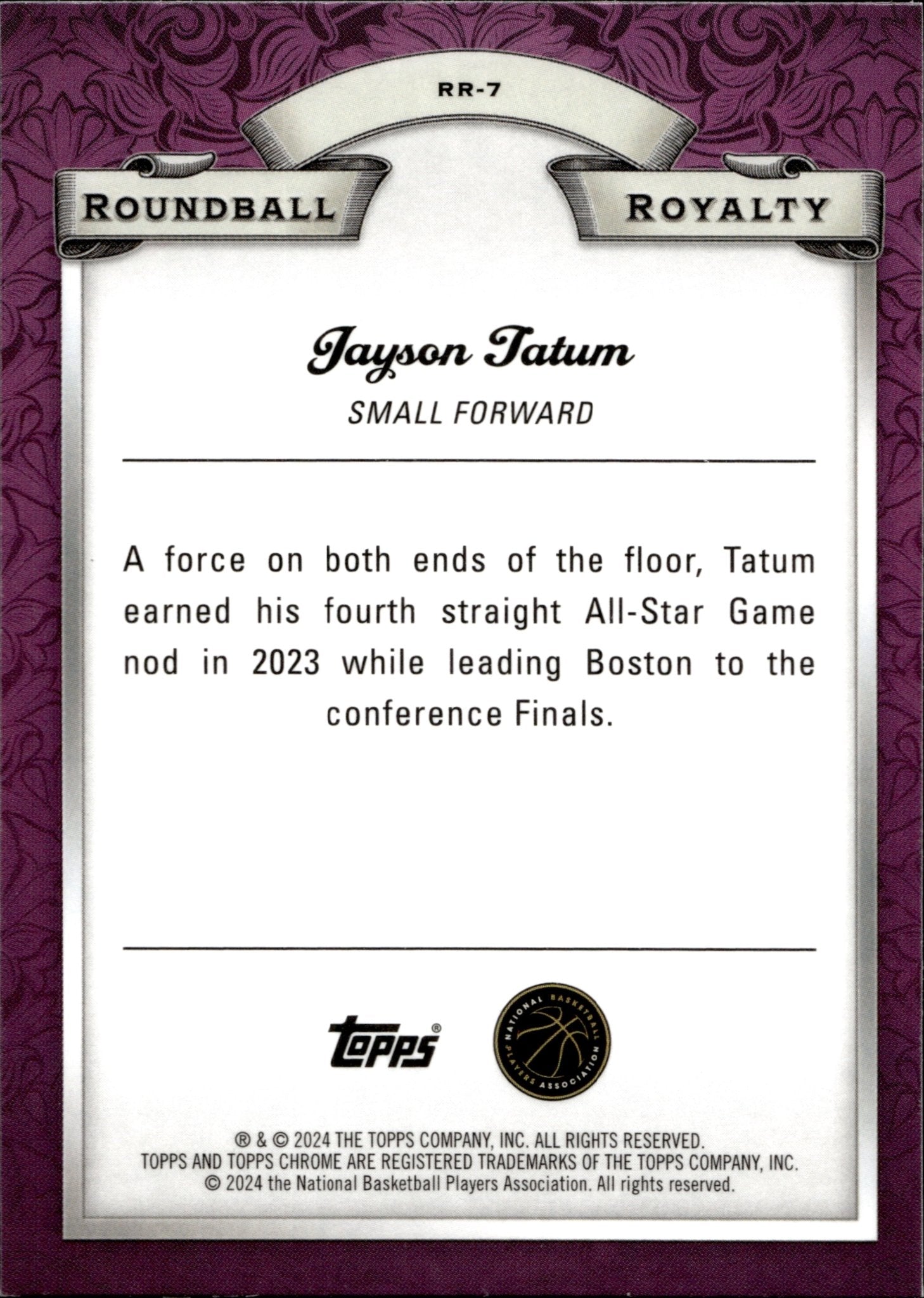 Jayson Tatum 2024 Topps Chrome Roundball Royalty Refractor #RR - 7 #2 - Collector Store LLC