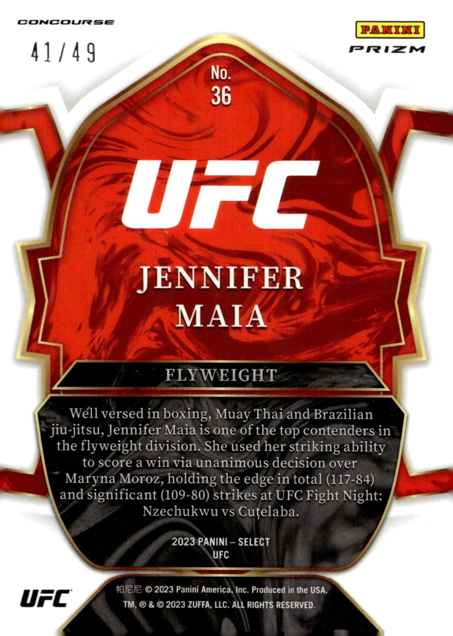 Jennifer Maia 2023 Panini Select Blue Disco Prizm 41/49 #36 - Collector Store LLC