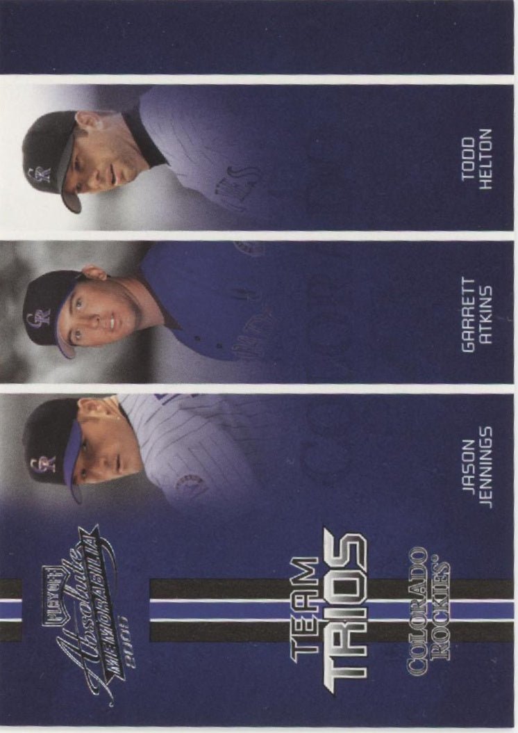 Jennings / Atkins / Helton 2005 Playoff Absolute Memorabilia Team Trios 060/200 - Collector Store LLC