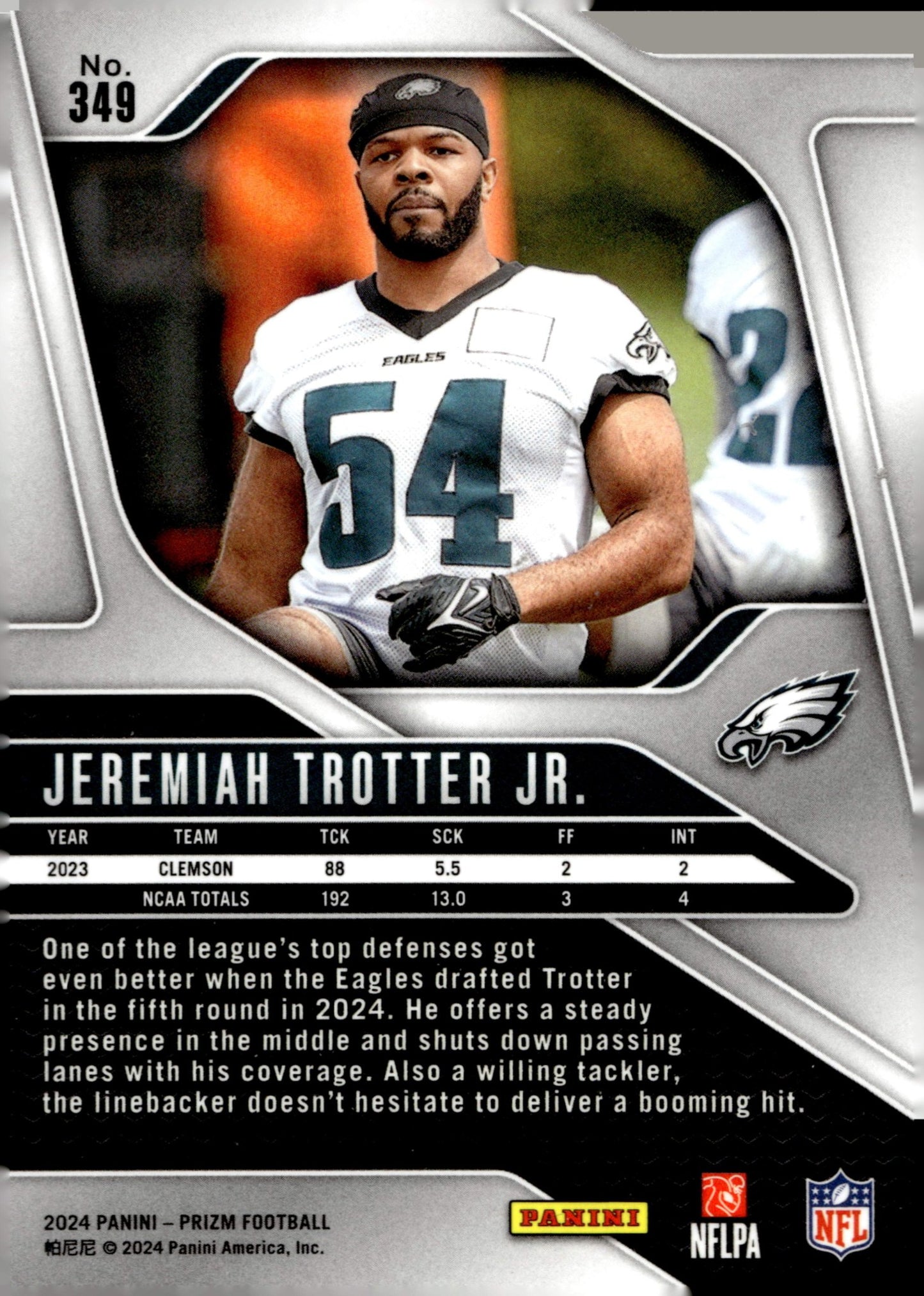 Jeremiah Trotter Jr. 2024 Panini Prizm RC #349 - Collector Store LLC