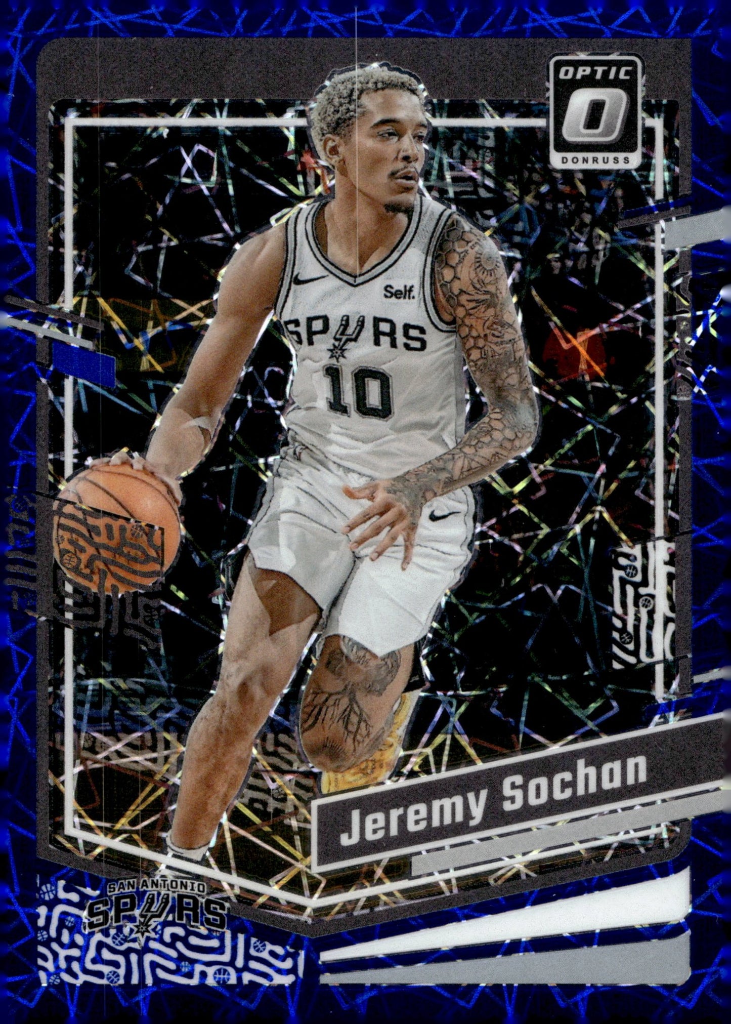 Jeremy Sochan 2023 - 24 Panini Donruss Optic Blue Lazer Prizm #56 - Collector Store LLC