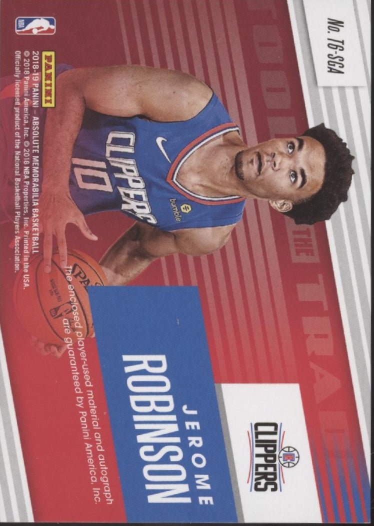 Jerome Robinson 2018 - 19 Absolute Memorabilia Tools of the Trade Relics Auto /49 - Collector Store LLC