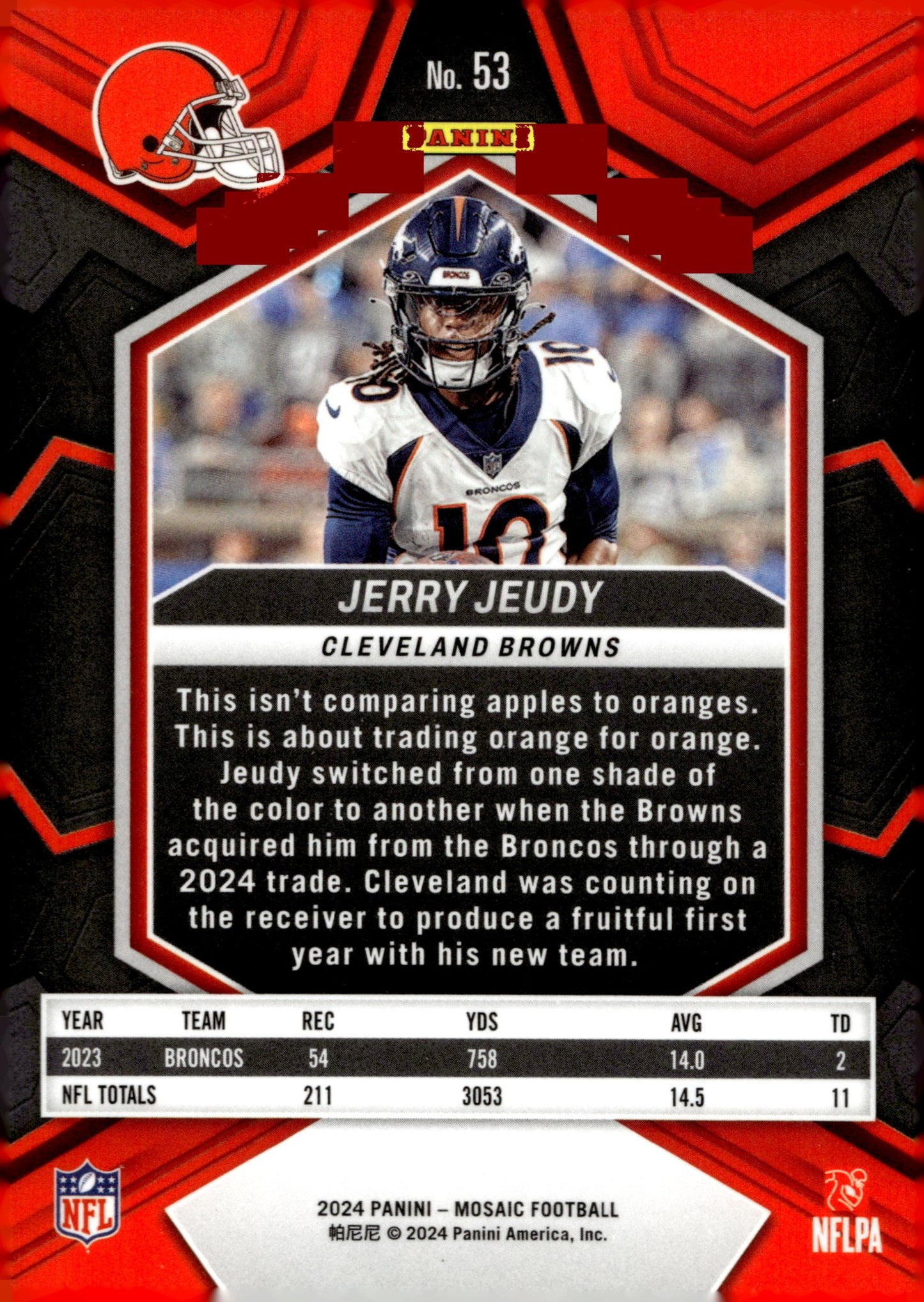 Jerry Jeudy 2024 Panini Mosaic #53 - Collector Store LLC