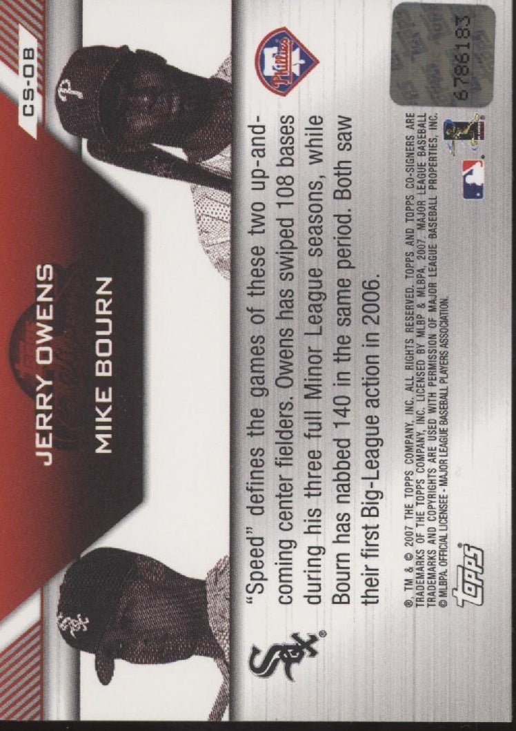 Jerry Owens / Mike Bourn 2007 Topps Co - Signers Autos #CS - OB - Collector Store LLC