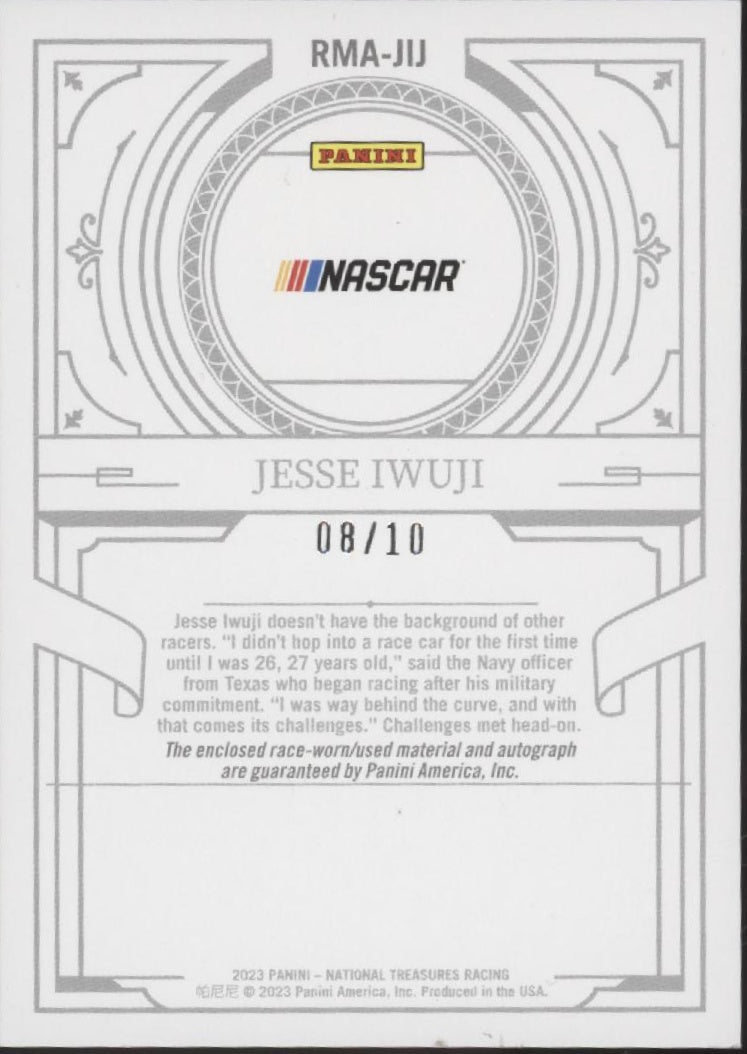 Jesse Iwuji 2023 Panini National Treasures Century Swatch RC Auto 08/10 #RMA - JIJ - Collector Store LLC