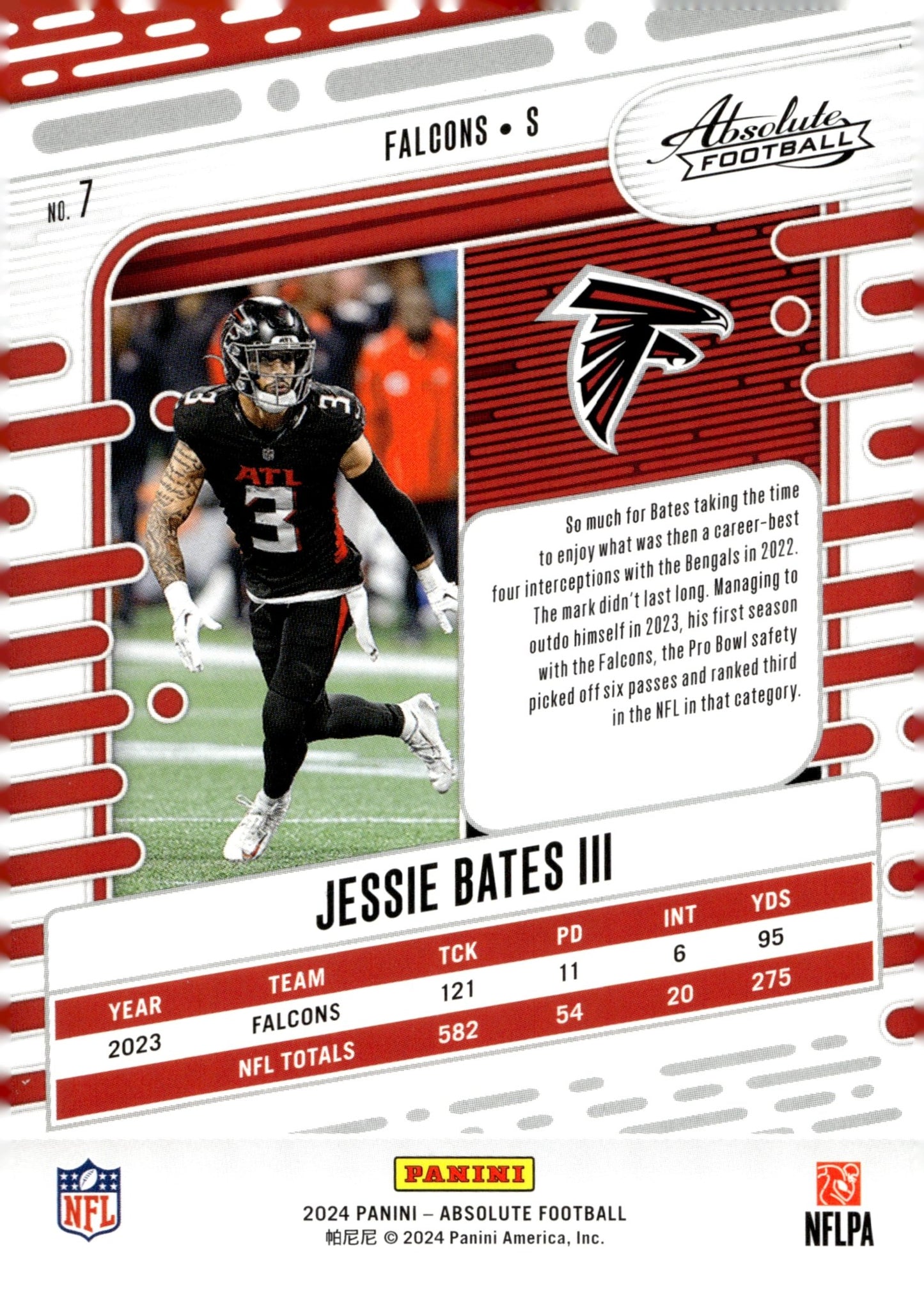 Jessie Bates III 2024 Panini Absolute #7 - Collector Store LLC