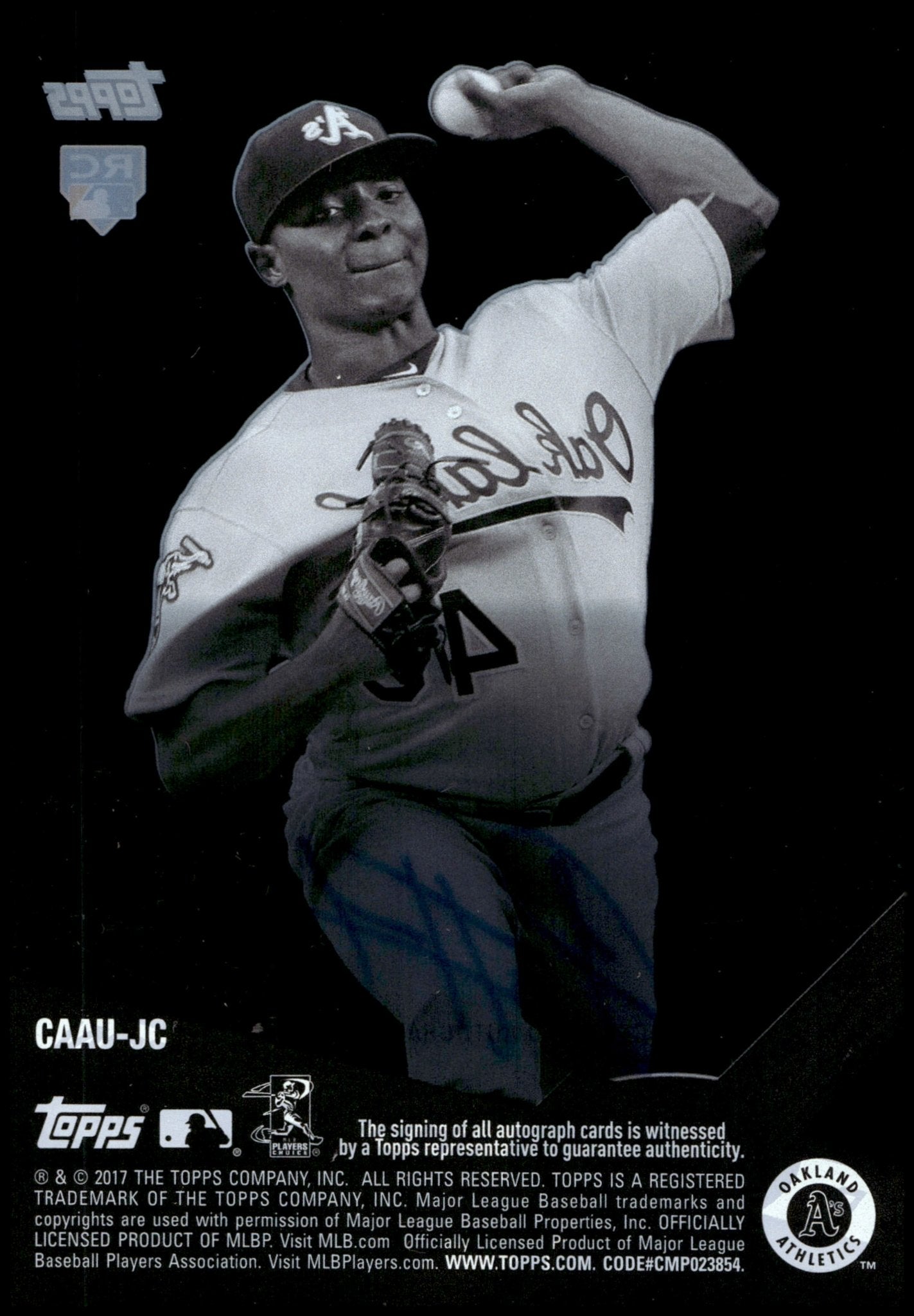 Jharel Cotton 2017 Topps Clearly RC Auto #CAAU - JC - Collector Store LLC