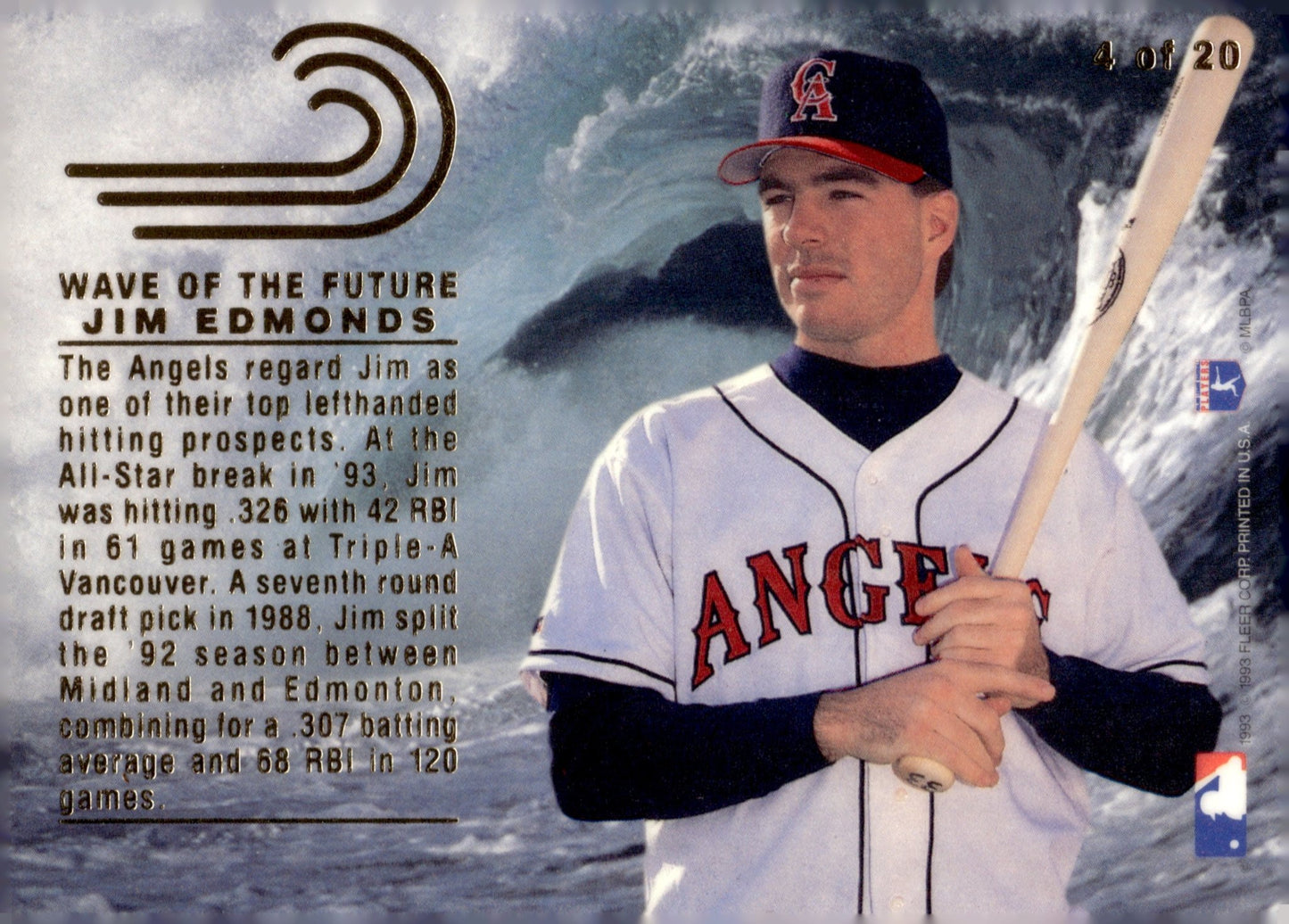 Jim Edmonds 1993 Fleer Flair Wave of the Future #4 #1 - Collector Store LLC