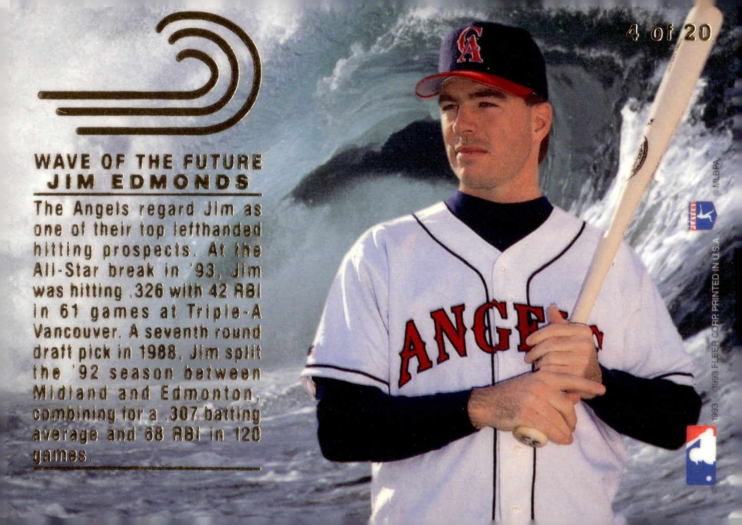 Jim Edmonds 1993 Fleer Flair Wave of the Future #4 #2 - Collector Store LLC