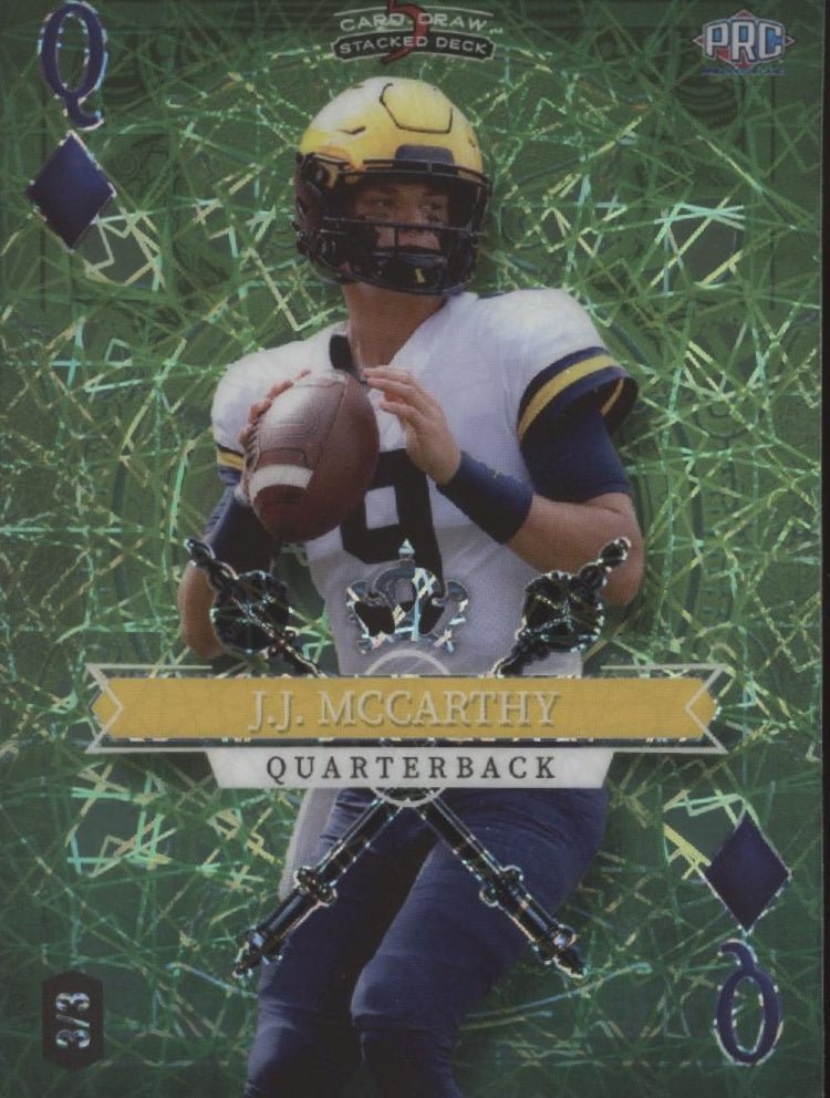 JJ McCarthy 2023 Wild Card 5 Card Draw Stacked RC 3/3 #SD - JM - Collector Store LLC