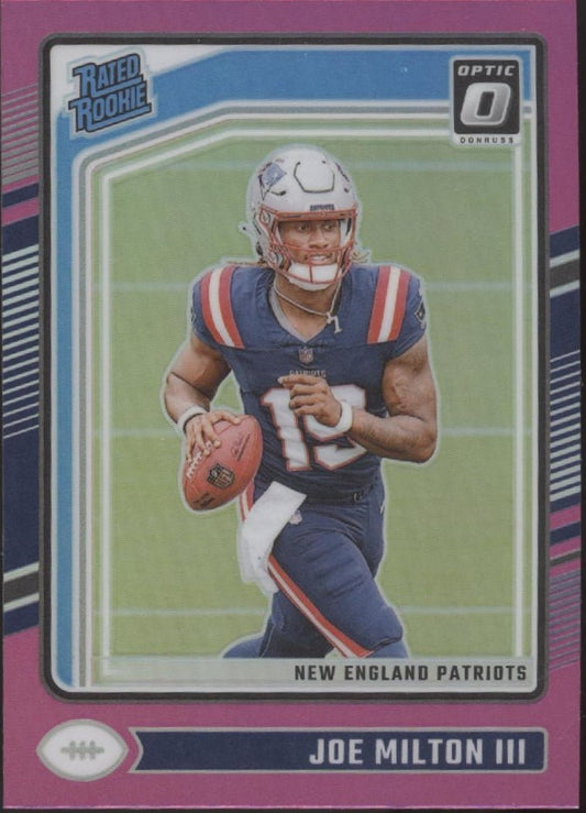 Joe Milton III 2024 Panini Donruss Optic Rated Rookie Pink Prizm RC #255 #1 - Collector Store LLC