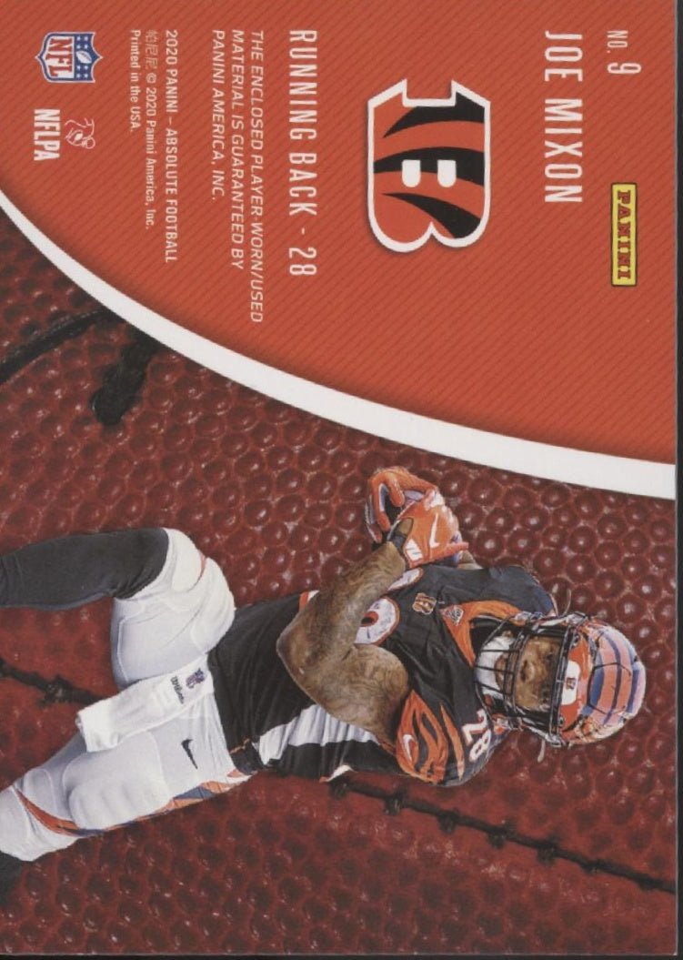Joe Mixon 2020 Panini Absolute Ball Hoggs Swatch #9 - Collector Store LLC