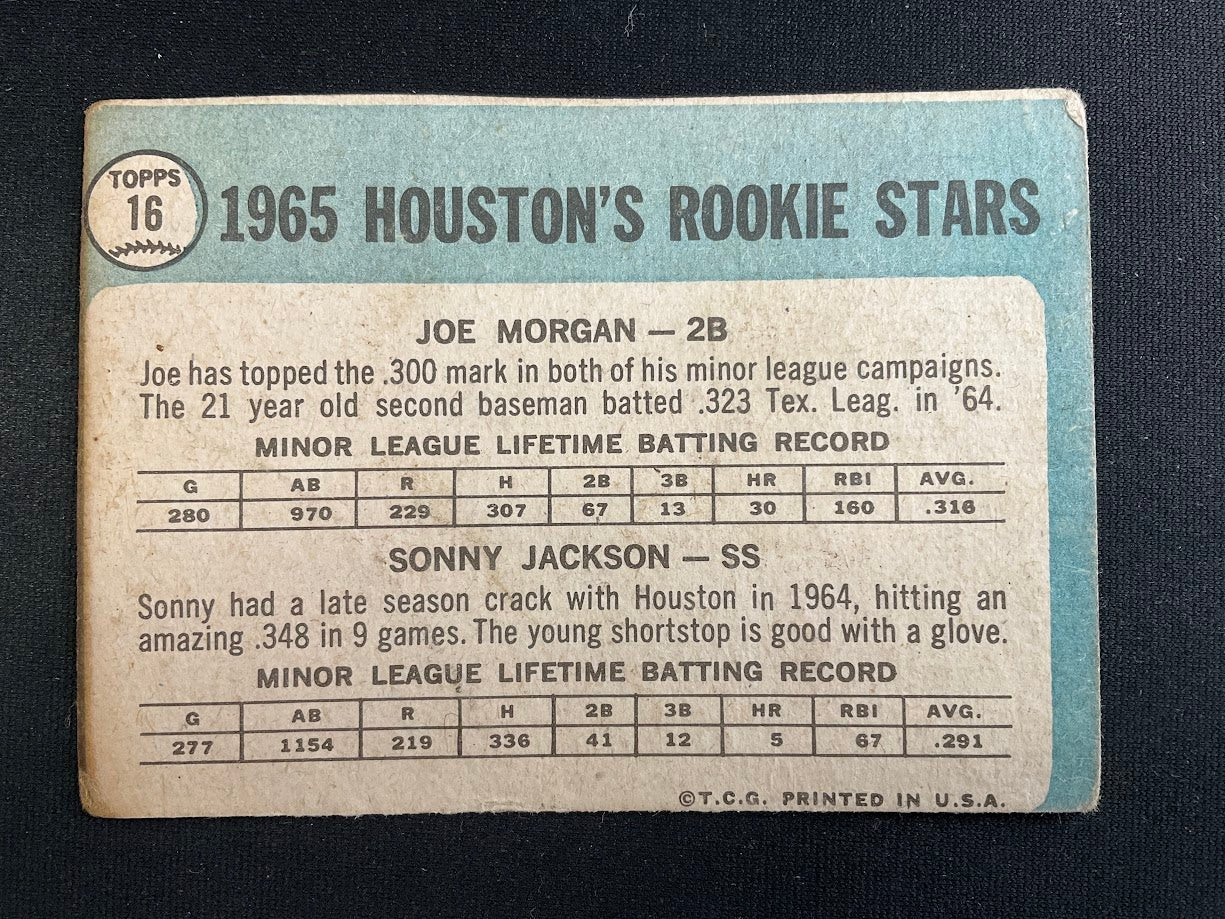 Joe Morgan / Sonny Jackson 1965 Topps Rookie Stars #16 PR - Collector Store LLC