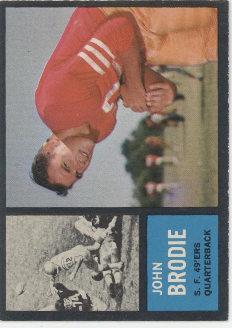 John Brodie 1962 Topps 152 San Francisco 49ers VG 2 - Collector Store LLC