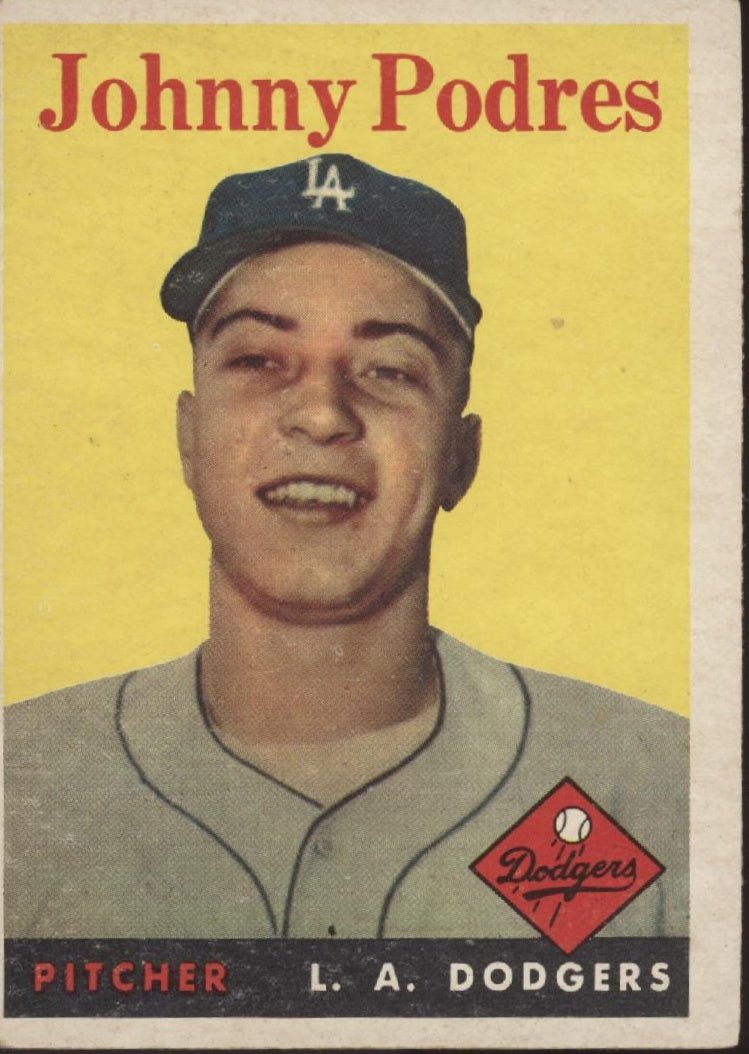 Johnny Podres 1958 Topps #120 Los Angeles Dodgers VG - Collector Store LLC