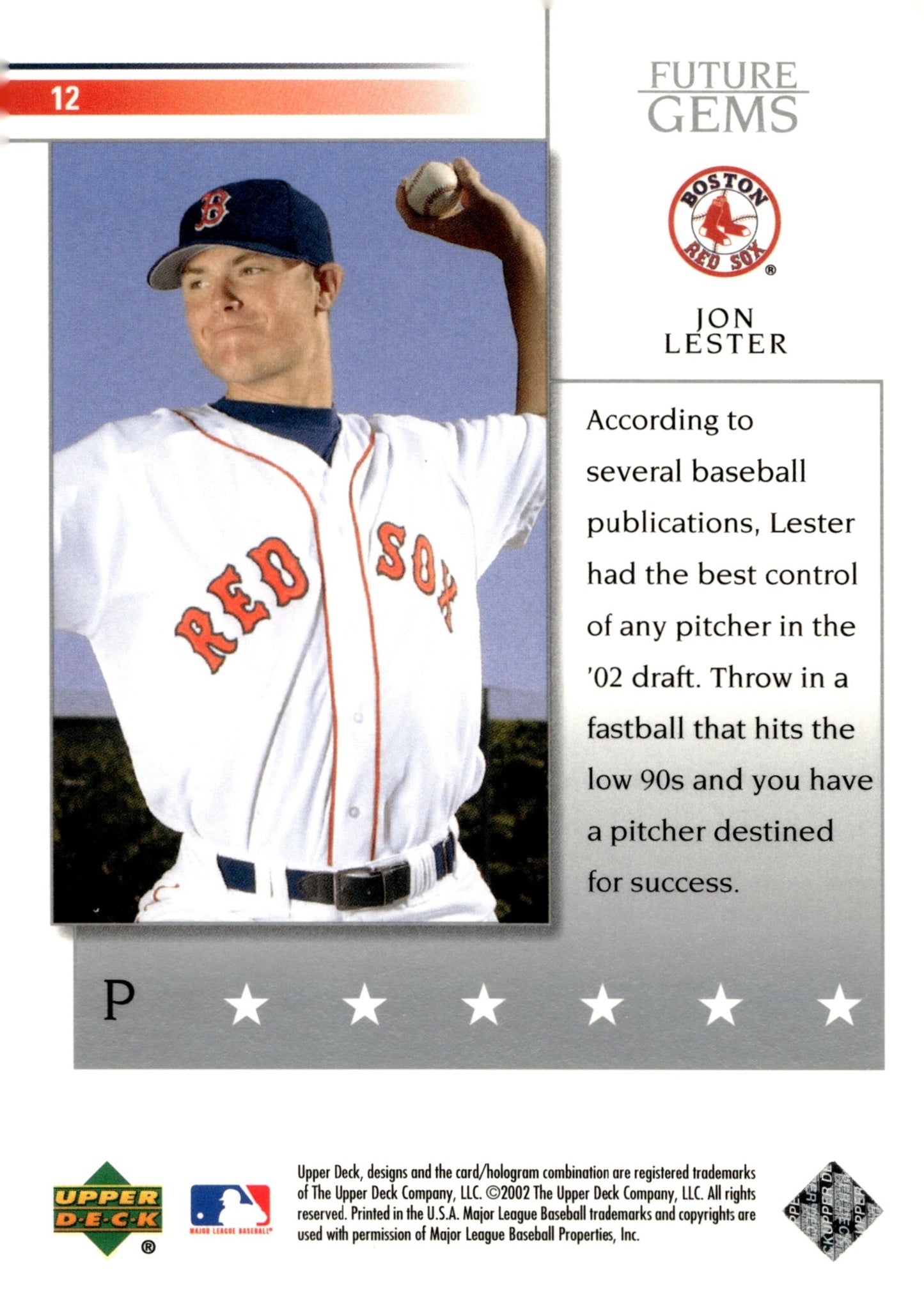 Jon Lester 2002 Upper Deck Future Gems #12 - Collector Store LLC
