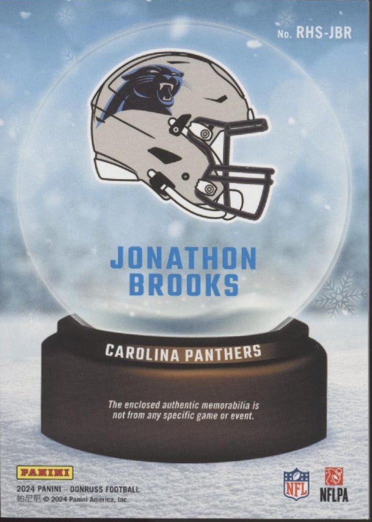 Jonathan Brooks 2024 Panini Donruss Rookie Sweaters Swatch RC #RHR - JBR - Collector Store LLC
