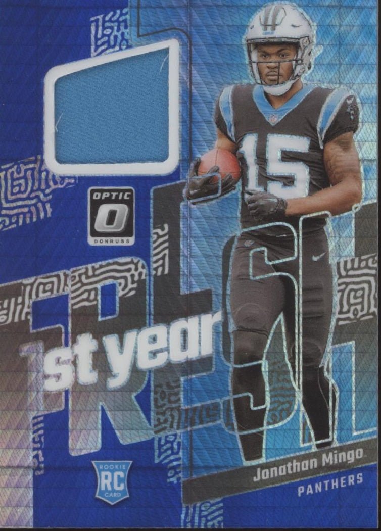 Jonathan Mingo 2023 Panini Donruss 1st Year Fresh Blue Prism Prizm Swatch RC - Collector Store LLC