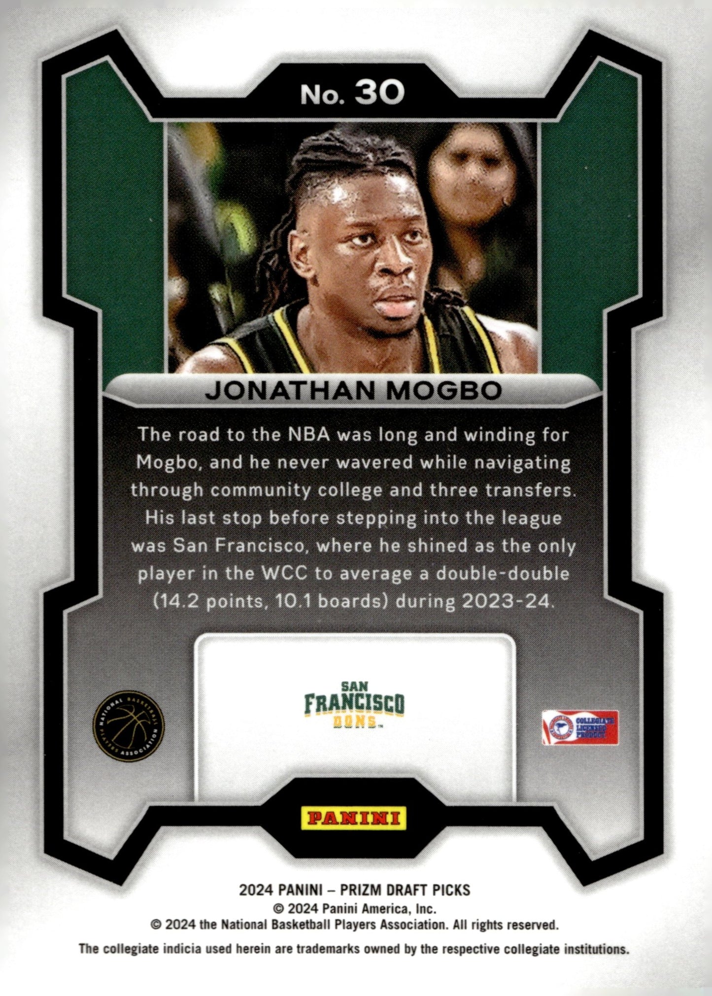Jonathan Mogbo 2024 Panini Prizm Draft Picks RC #30 - Collector Store LLC