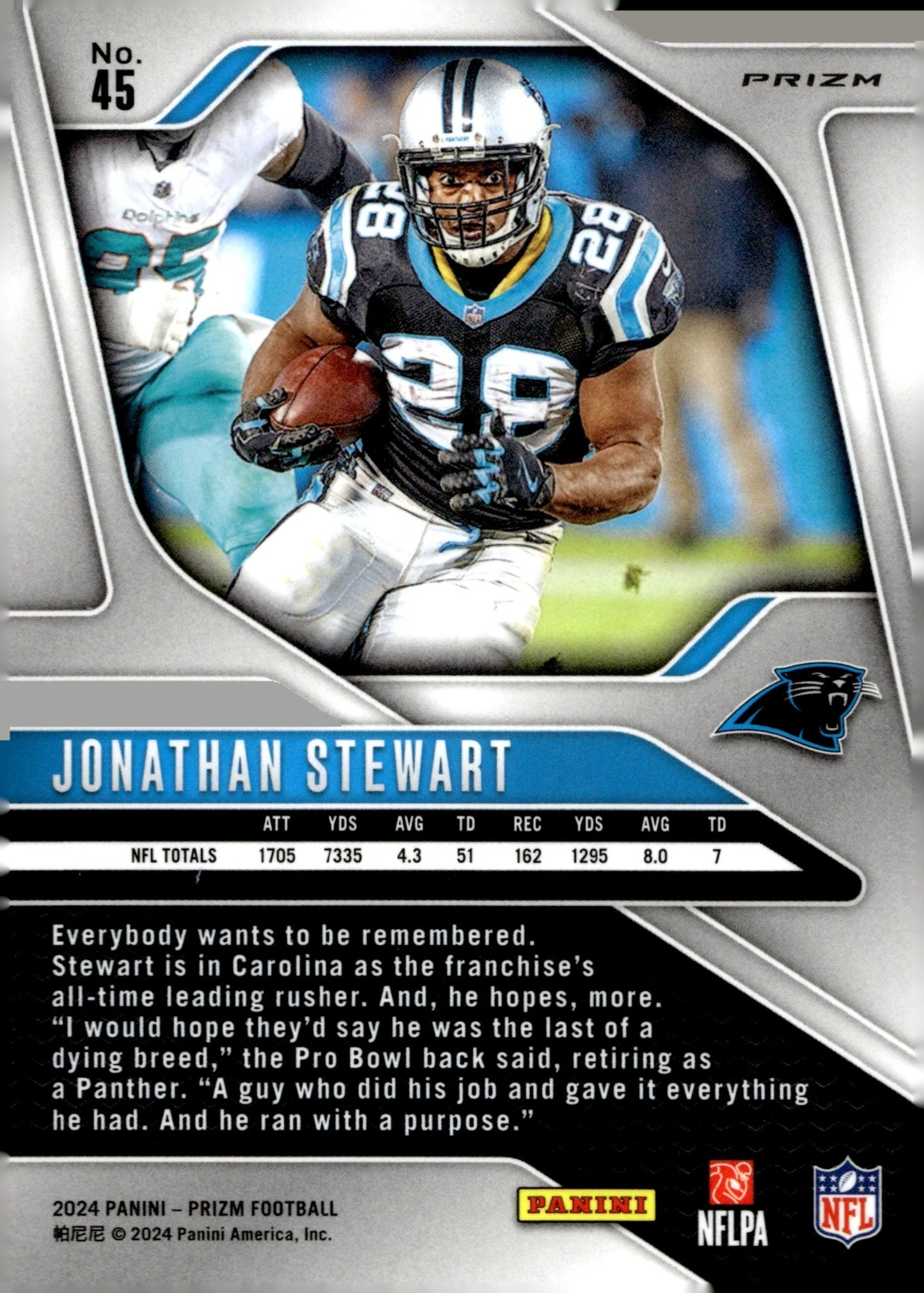 Jonathan Stewart 2024 Panini Prizm Red White & Blue Prizm #45 - Collector Store LLC