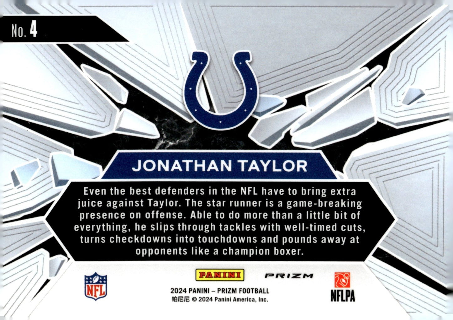 Jonathan Taylor 2024 Panini Prizm Break Green Prizm #4 - Collector Store LLC