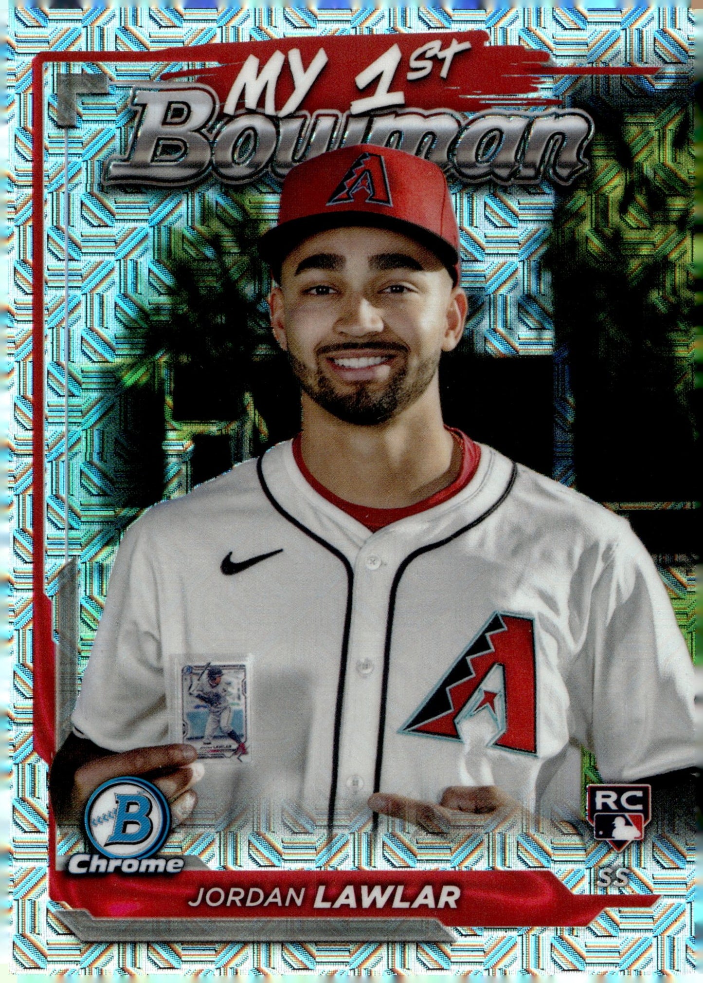 Jordan Lawlar 2024 Bowman Chrome My 1st Bowman Mojo Refractor RC M1B - 12 2 - Collector Store LLC