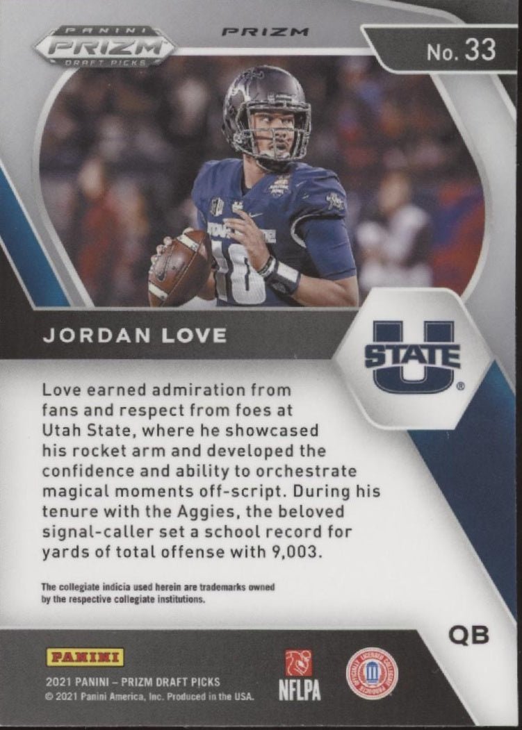 Jordan Love 2021 Panini Prizm Draft Picks Red Ice Prizm #33 - Collector Store LLC