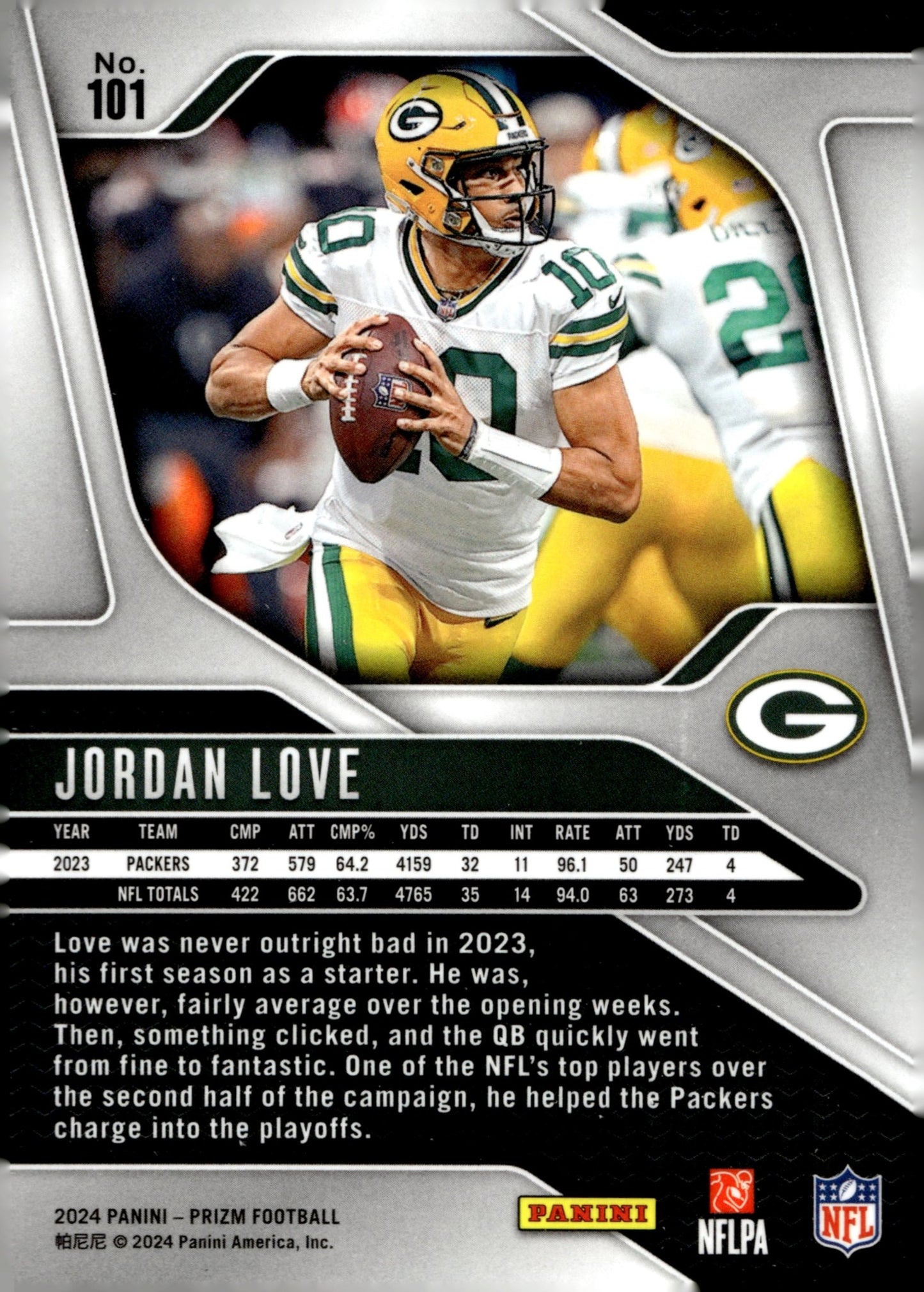 Jordan Love 2024 Panini Prizm #101 - Collector Store LLC