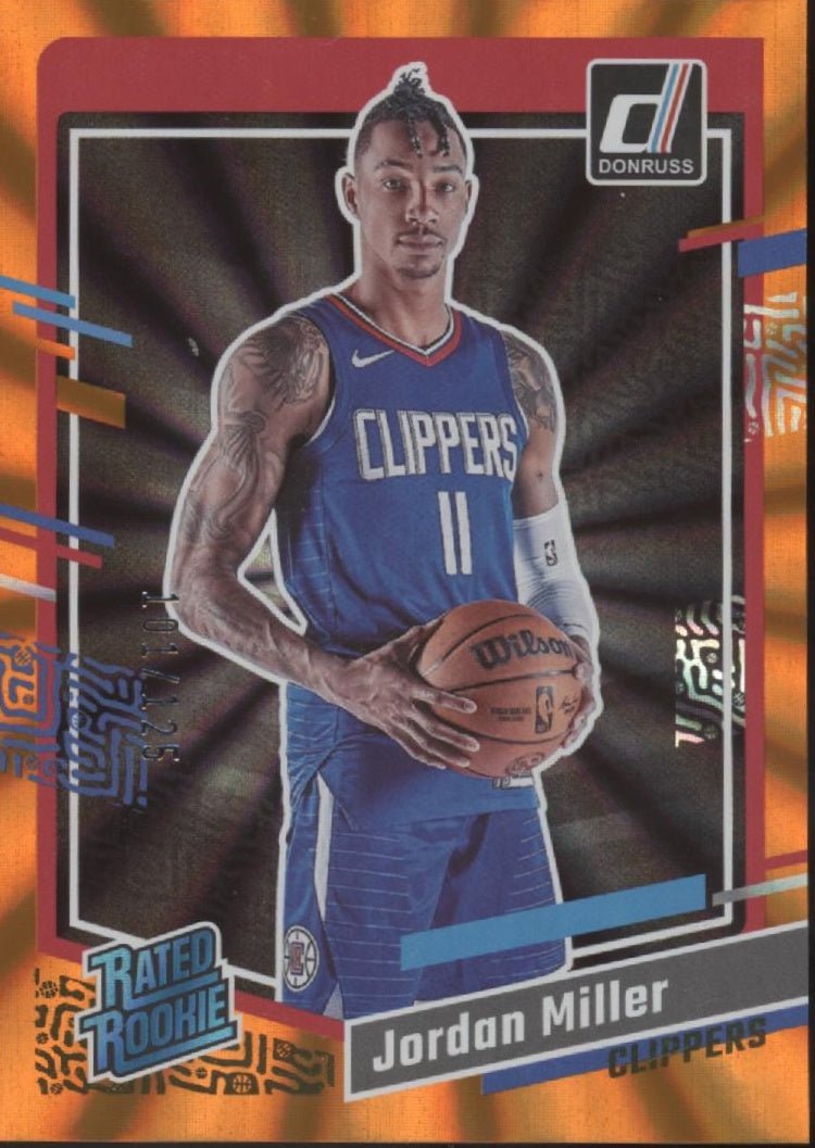 Jordan Miller 2023 - 24 Panini Donruss Rated Rookie Orange Laser 236 - Collector Store LLC