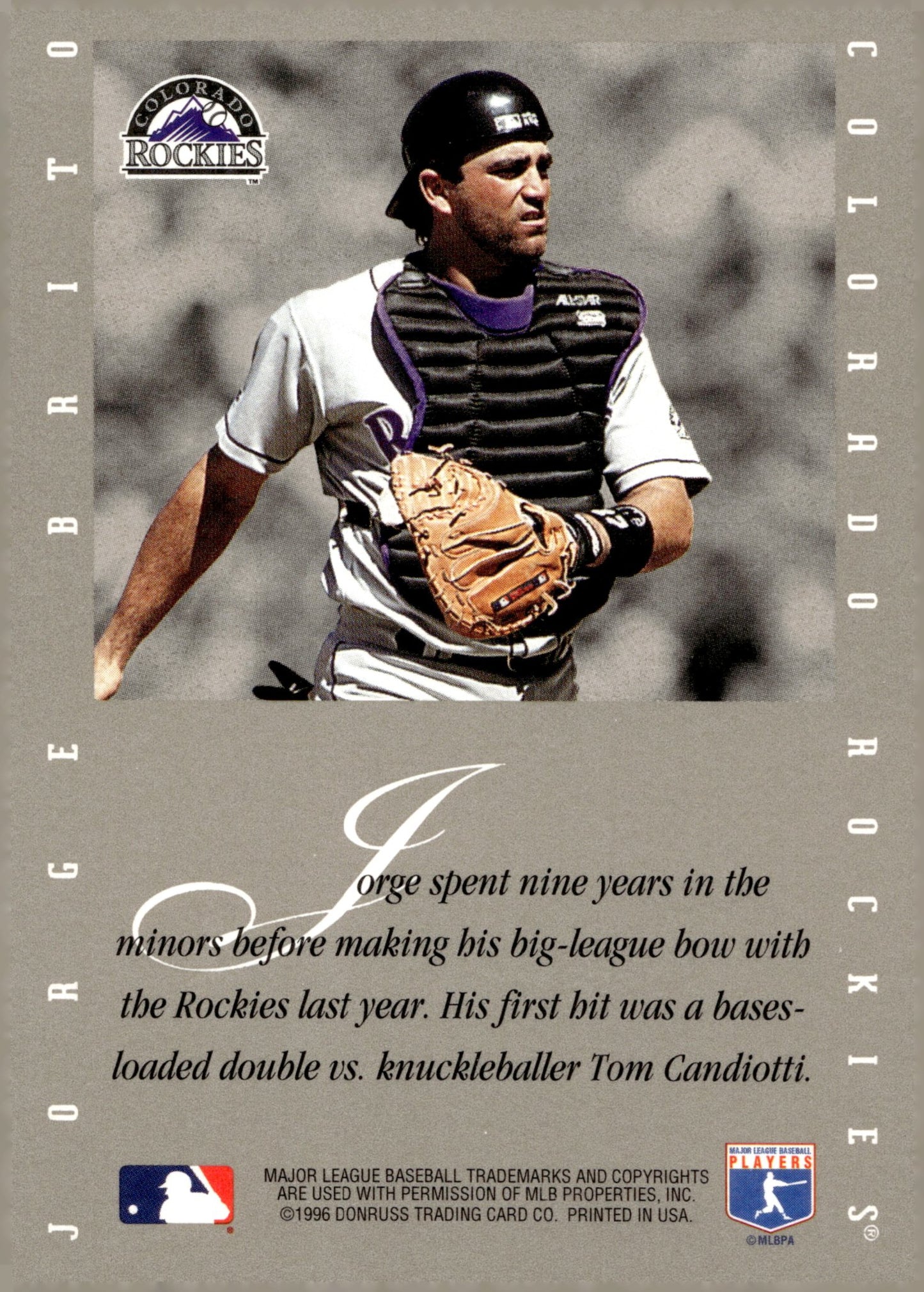 Jorge Brito 1996 Leaf Authentic Auto - Collector Store LLC