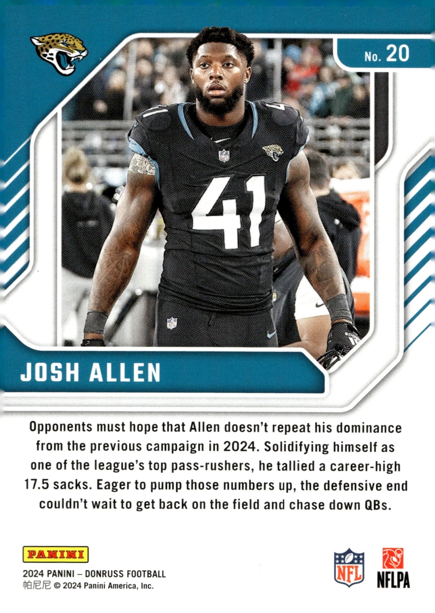 Josh Allen 2024 Panini Donruss Elite Series #20 - Collector Store LLC