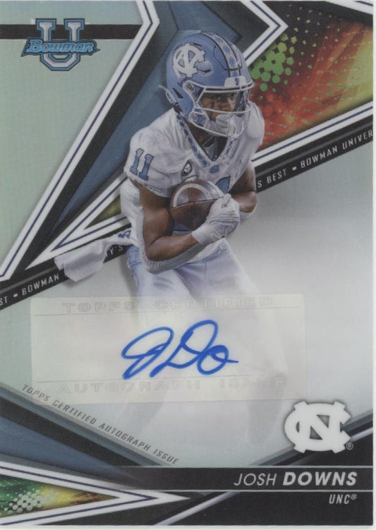 Josh Downs 2022 Bowman Chrome University's Best Refractor Auto BA - JD - Collector Store LLC