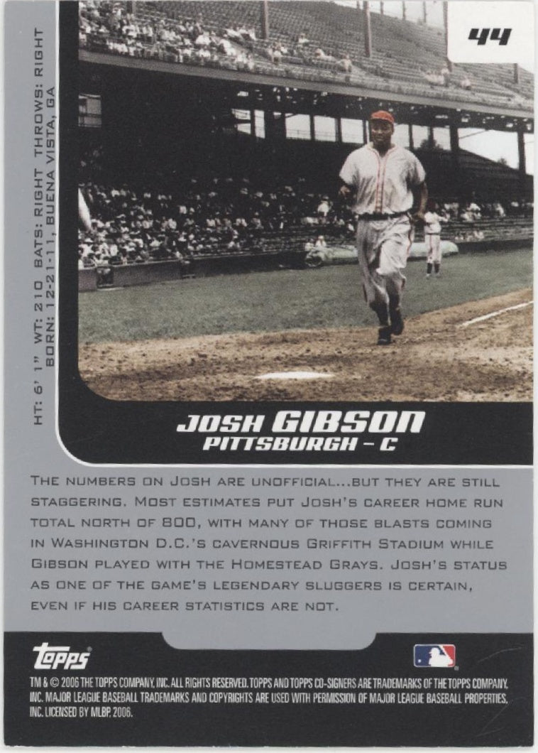 Josh Gibson 2006 Topps Co - Signers #44 - Collector Store LLC