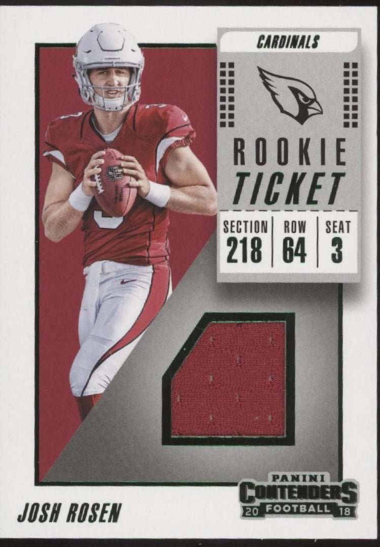 Josh Rosen 2018 Panini Contenders Rookie Ticket Green Swatch RC #RTS - 6 - Collector Store LLC
