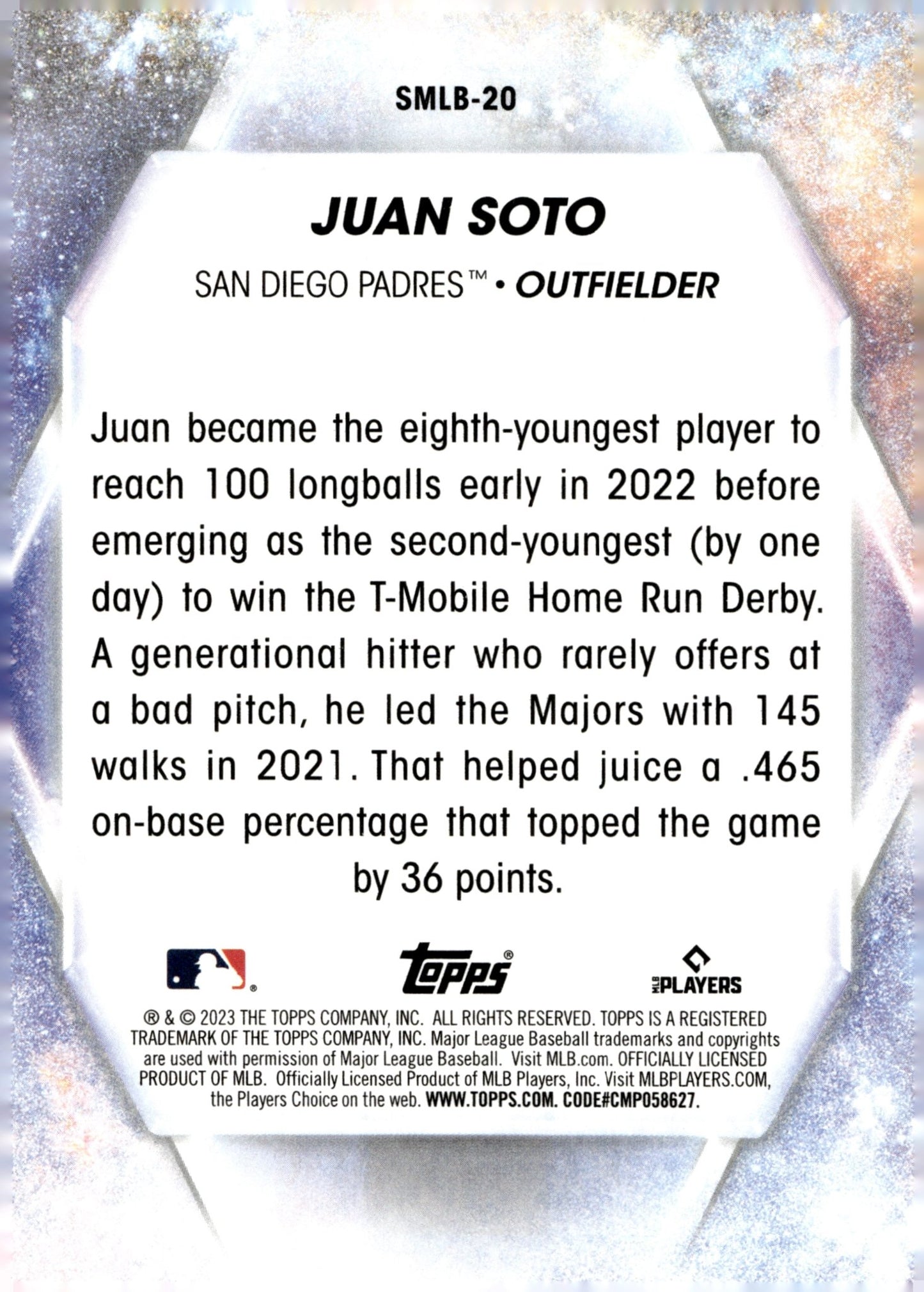 Juan Soto 2023 Topps Series 1 Stars of MLB SMLB - 20 1 - Collector Store LLC